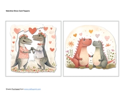 Valentine Dinos Card Toppers