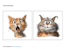 Funny Cats Card Toppers