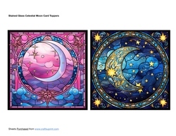 Stained Glass Celestial Moon Card Toppers