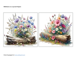 Wildflowers on a Log Card Toppers