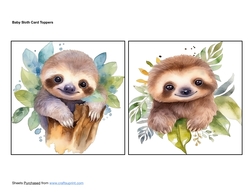 Baby Sloth Card Toppers