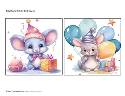 Baby Mouse Birthday Card Toppers