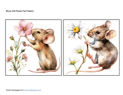 Mouse with Flowers Card Toppers
