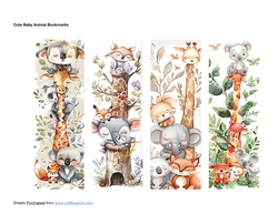 Cute Baby Animal Bookmarks