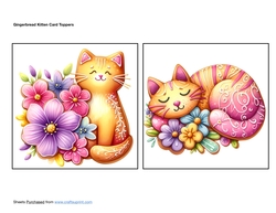 Gingerbread Kitten Card Toppers