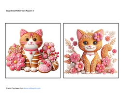 Gingerbread Kitten Card Toppers 3