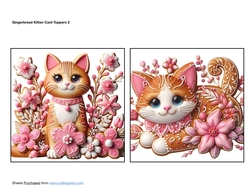 Gingerbread Kitten Card Toppers 2