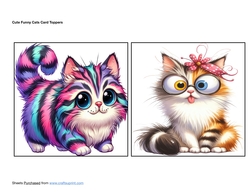 Cute Funny Cats Card Toppers