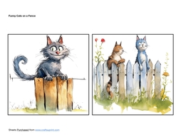 Funny Cats on a Fence