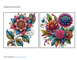Zentangle Flowers Card Toppers
