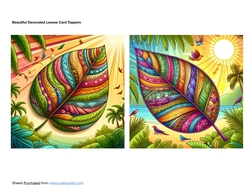 Beautiful Decorated Leaves Card Toppers
