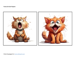 Funny Cat Card Toppers