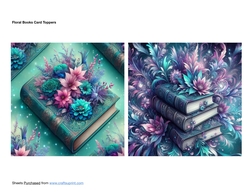 Floral Books Card Toppers