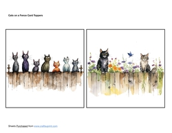 Cats on a Fence Card Toppers