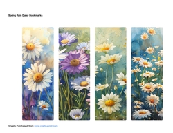 Spring Rain Daisy Bookmarks