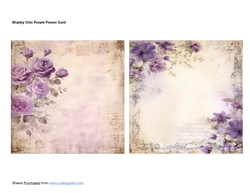 Shabby Chic Purple Flower Card Toppers