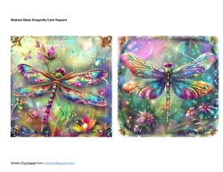 Stained Glass Dragonfly Card Toppers