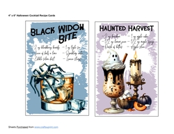 4 x 6 Halloween Cocktail Recipe Cards 2