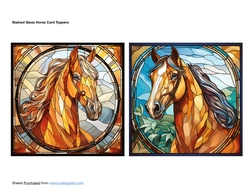 Stained Glass Horse Card Toppers