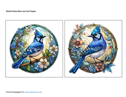 Stained Glass Blue Jay Card Topper