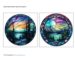 Stained Glass Northern Lights Card Toppers 2