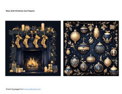 Navy Gold Christmas Card Toppers