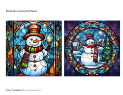 Stained Glass Snowman Card Toppers