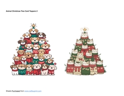 Animal Christmas Tree Card Toppers 2