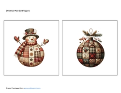 Christmas Plaid Card Toppers
