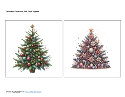 Decorated Christmas Tree Card Toppers