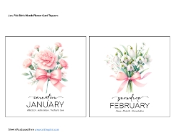 Jan Feb Birth Month Flower Card Toppers