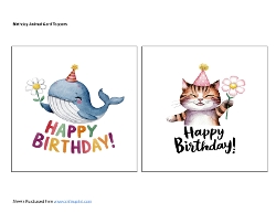 Birthday Animal Card Toppers