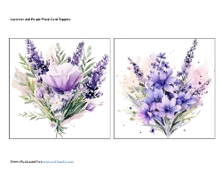 Lavender and Purple Floral Card Toppers