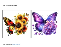Butterfly Flowers Copper Toppers