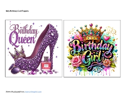 Girly Birthday Card Toppers