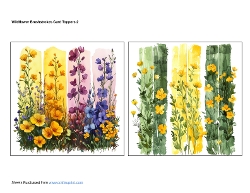 Wildflower Brushstrokes Card Toppers
