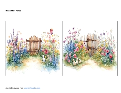 Rustic Floral Fence Card Toppers