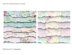 Shabby Chic Torn Paper Background Card Toppers