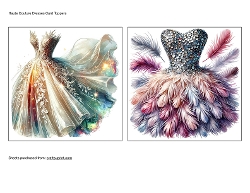 Haute Couture Dresses Card Toppers