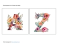 Floral Monogram A to Z Card Toppers