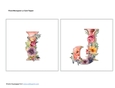 Floral Monogram I,J Card Toppers