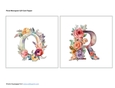 Floral Monogram Q,R Card Toppers