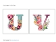 Floral Monogram U,V Card Toppers