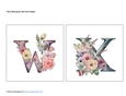 Floral Monogram W,X Card Toppers