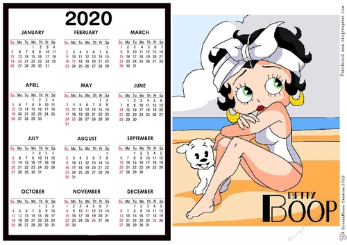 2020 Calendar -  Landscape BETTY AT THE BEACH