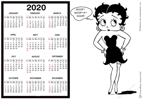 2020 Calendar -  Landscape BOOP BOOP ADOOP