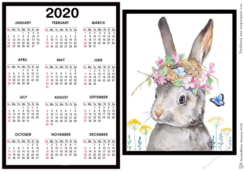 2020 Calendar -  Landscape Bad Hare Day