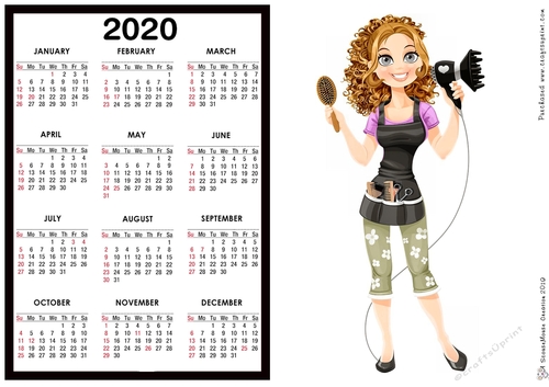 2020 Calendar -  Landscape Blow dry