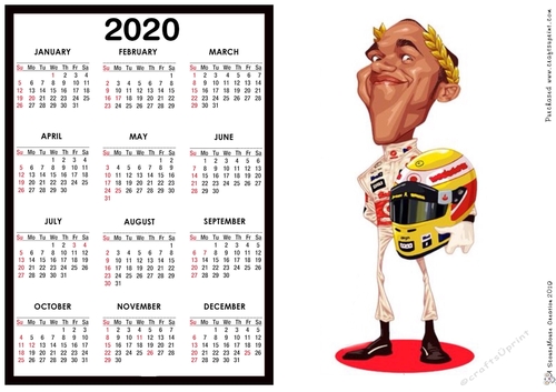 2020 Calendar -  Landscape Lewis Hamilton - The Champ