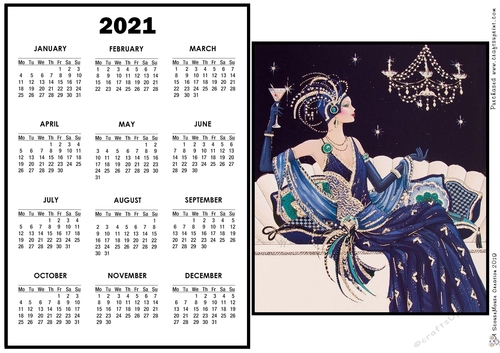 2021 Calendar -  Landscape DECO RELAXED